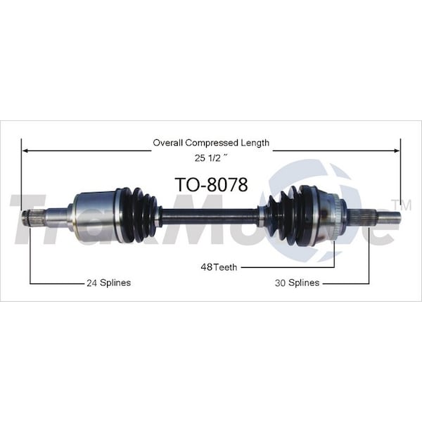 Surtrack Axle Cv Axle Shaft, To-8078 TO-8078 - main